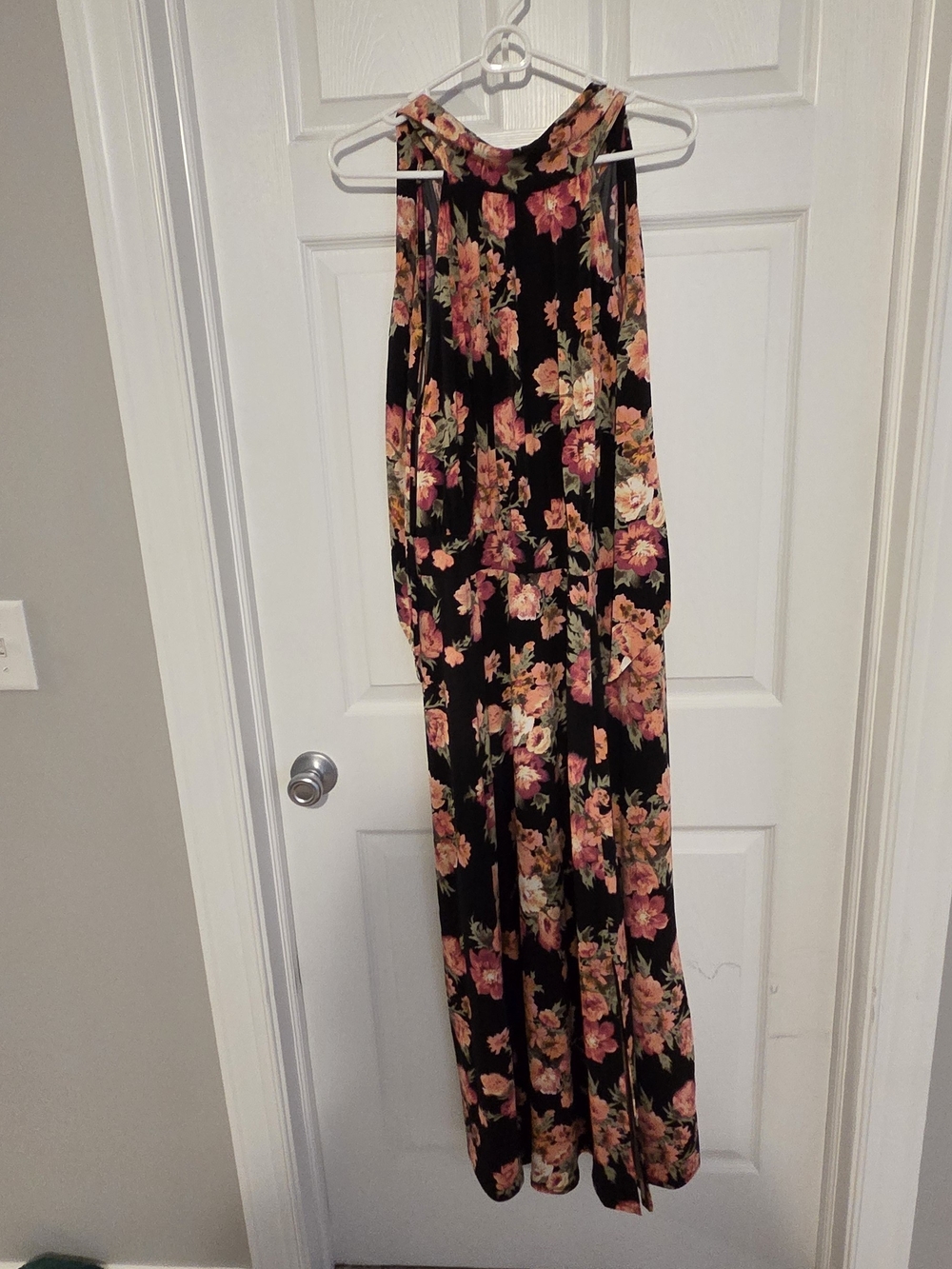 Lane Bryant Black Floral Halter Maxi Dress
